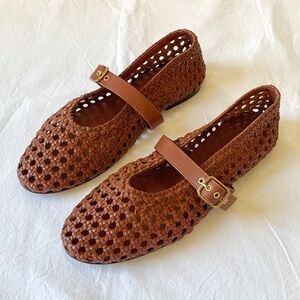 Madewell Remy Leather Woven Mary Jane Flats Dusty Redwood US8.5 NEW